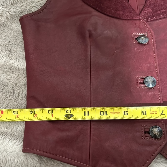 Hell-bent leather goods vintage 70s/80s burgundy, suede leather vest small - Picture 7 of 7